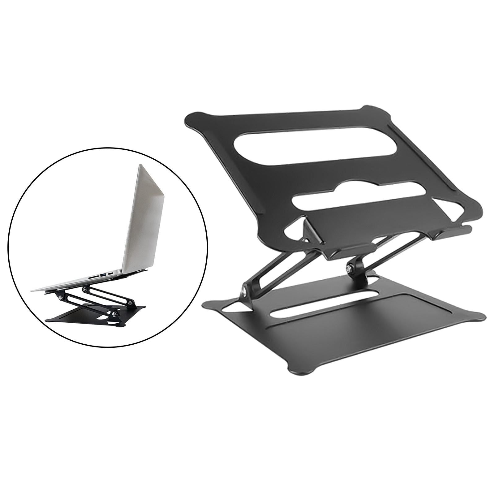 Desk Laptop Stand Adjustable Foldable Aluminum Tablet Notebook Riser Black