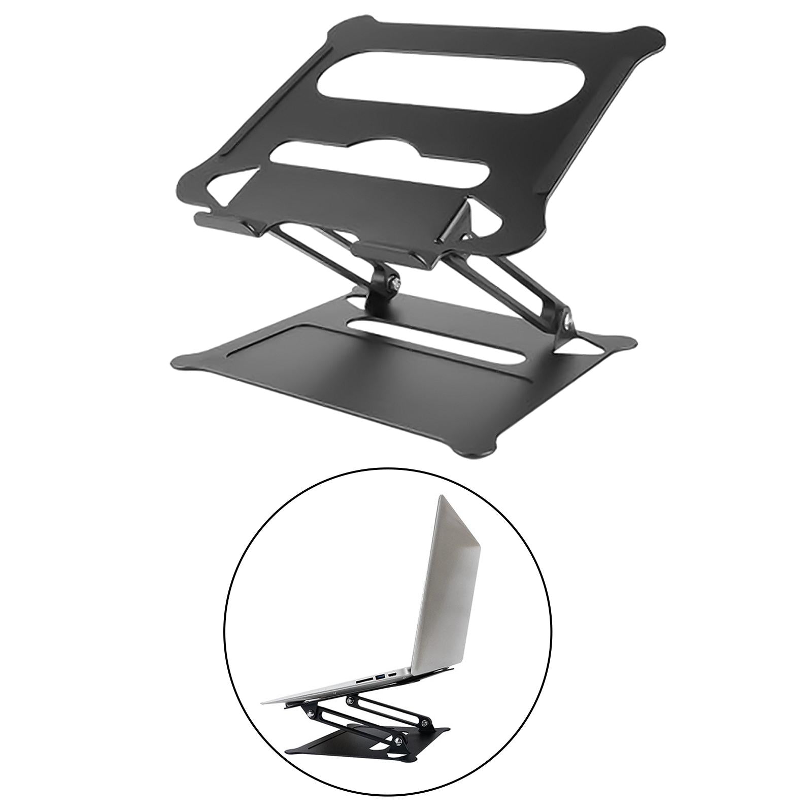 Desk Laptop Stand Adjustable Foldable Aluminum Tablet Notebook Riser Black