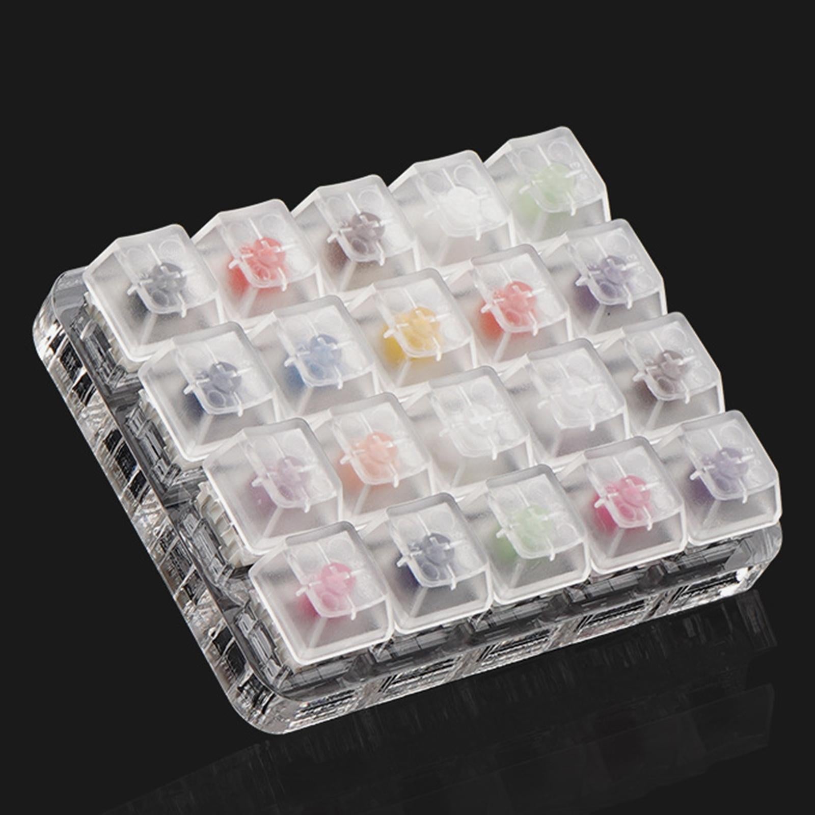 20 Keys Clear Translucent Keycaps Mechanical Keyboard Switch Tester Sampler