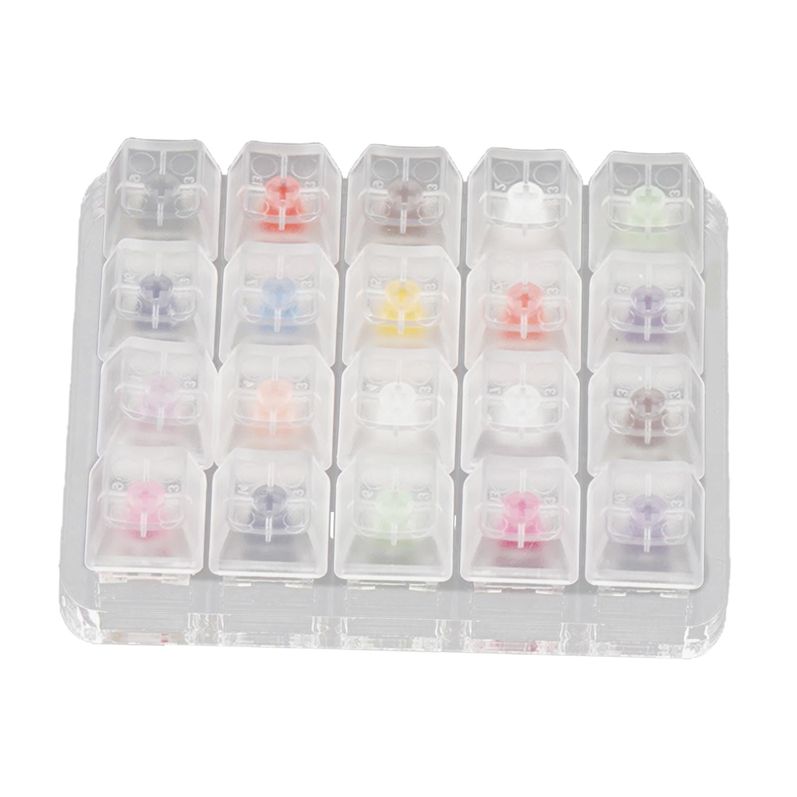 20 Keys Clear Translucent Keycaps Mechanical Keyboard Switch Tester Sampler