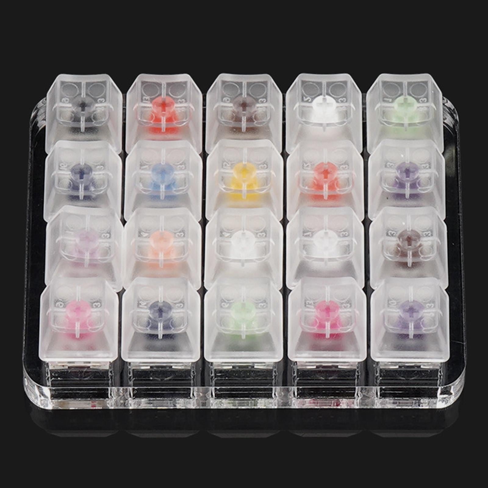 20 Keys Clear Translucent Keycaps Mechanical Keyboard Switch Tester Sampler