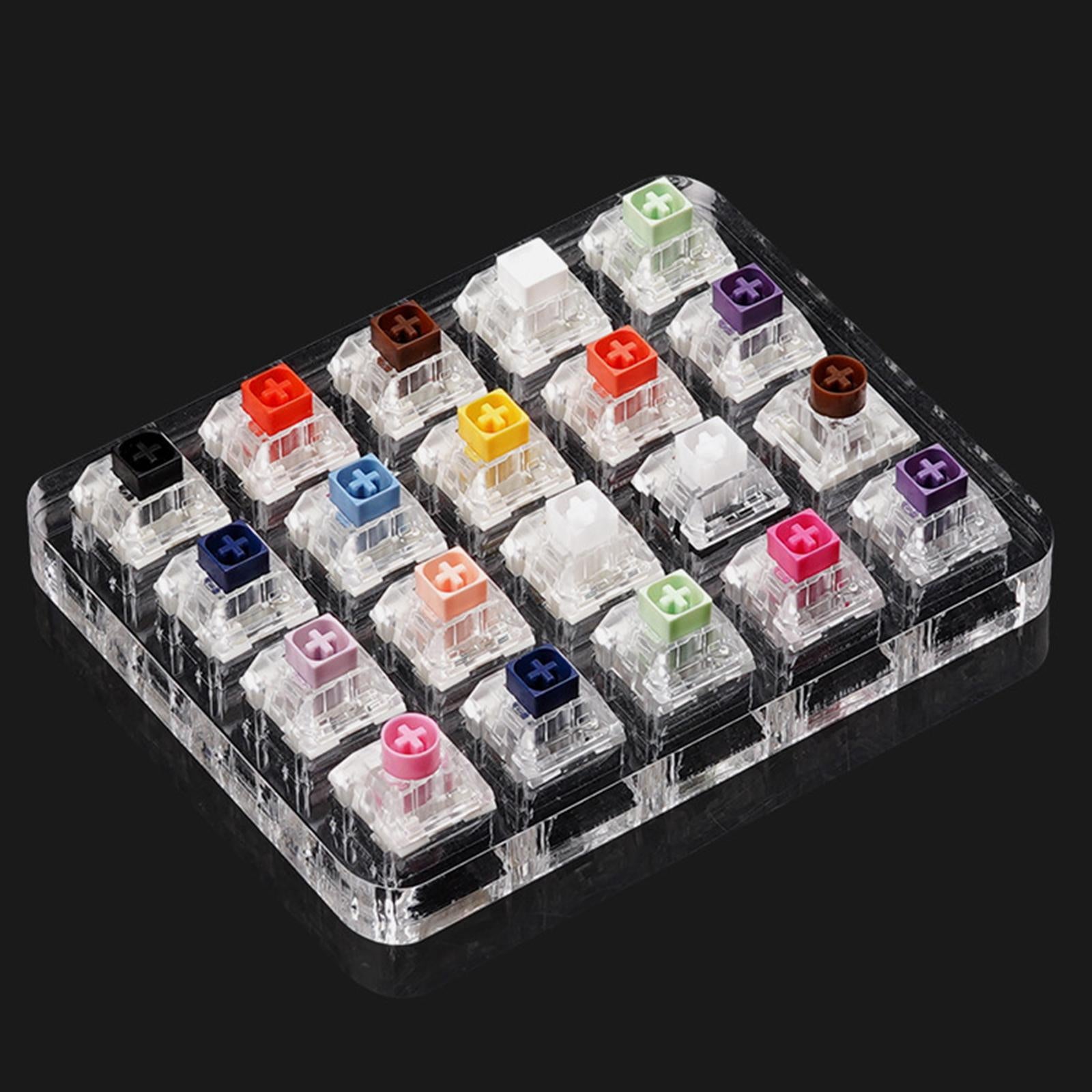 20 Keys Clear Translucent Keycaps Mechanical Keyboard Switch Tester Sampler