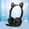 Cat Ear Headphone Bluetooth 5.0 Wireless Headset Earphone w/ Mic for Kids Black