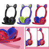 Cat Ear Headphone Bluetooth 5.0 Wireless Headset Earphone w/ Mic for Kids Black