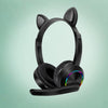 Cat Ear Headphone Bluetooth 5.0 Wireless Headset Earphone w/ Mic for Kids Black