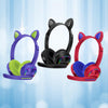 Cat Ear Headphone Bluetooth 5.0 Wireless Headset Earphone w/ Mic for Kids Black