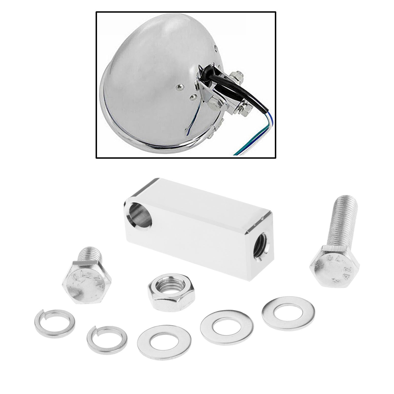 Headlight Mount Extension Bracket Head Light for Harley FXWG Glide Chrome