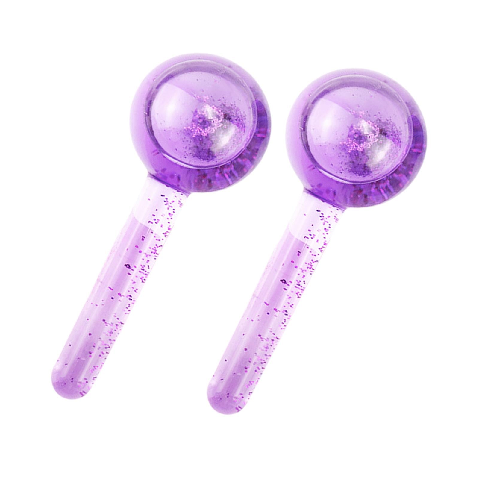 2Pc Cooling Ice Globe Ball Massage Tool Tighten Skin Reduce Puffiness Purple