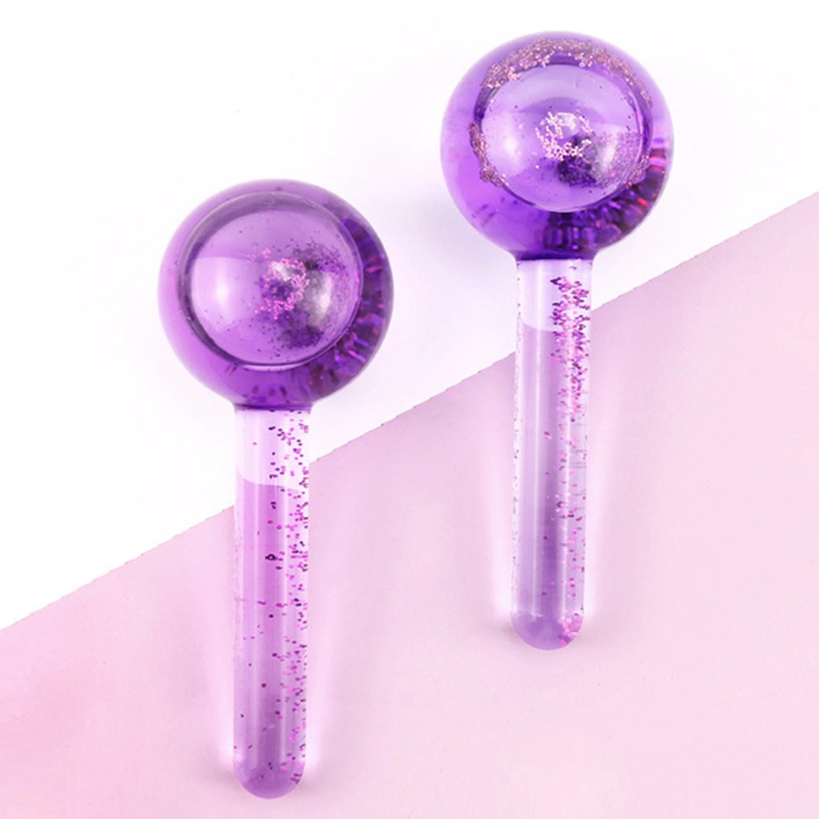 2Pc Cooling Ice Globe Ball Massage Tool Tighten Skin Reduce Puffiness Purple