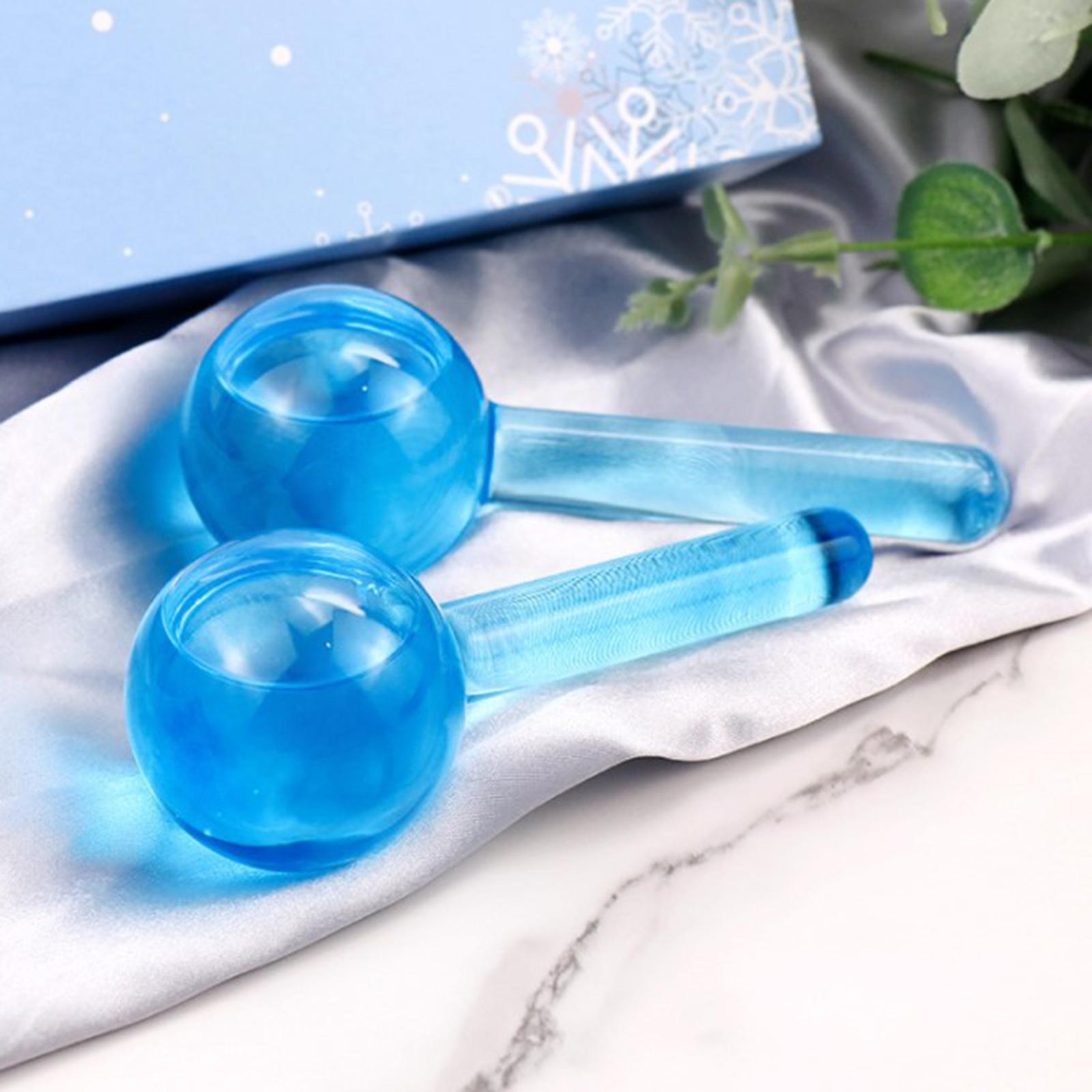 2Pc Cooling Ice Globe Ball Massage Tool Tighten Skin Reduce Puffiness Blue