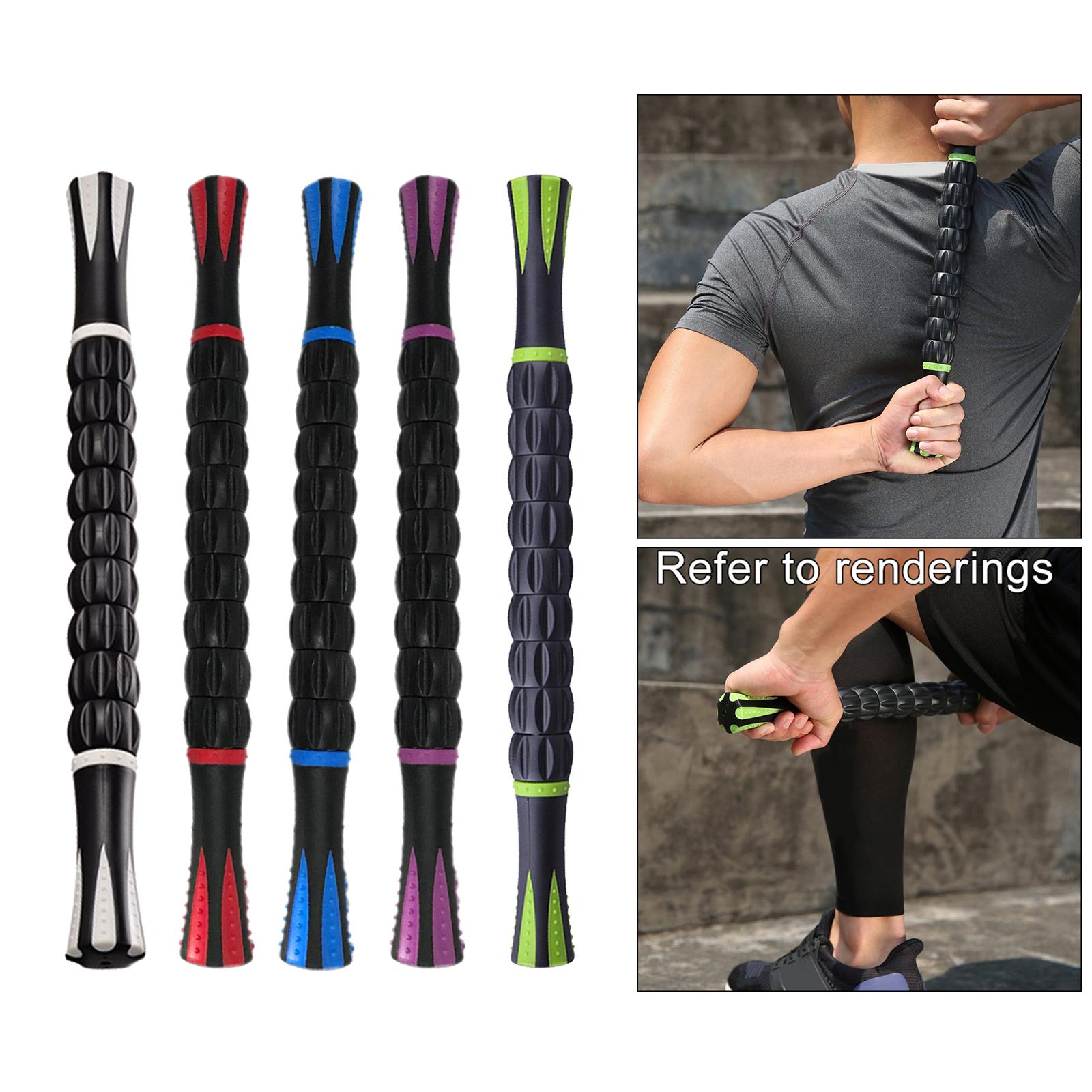 Muscle Roller Massage Stick for Athletes 17" Body Massager Black Green