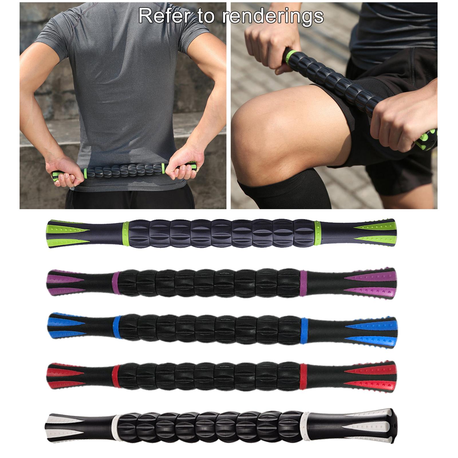 Muscle Roller Massage Stick for Athletes 17" Body Massager Black Green