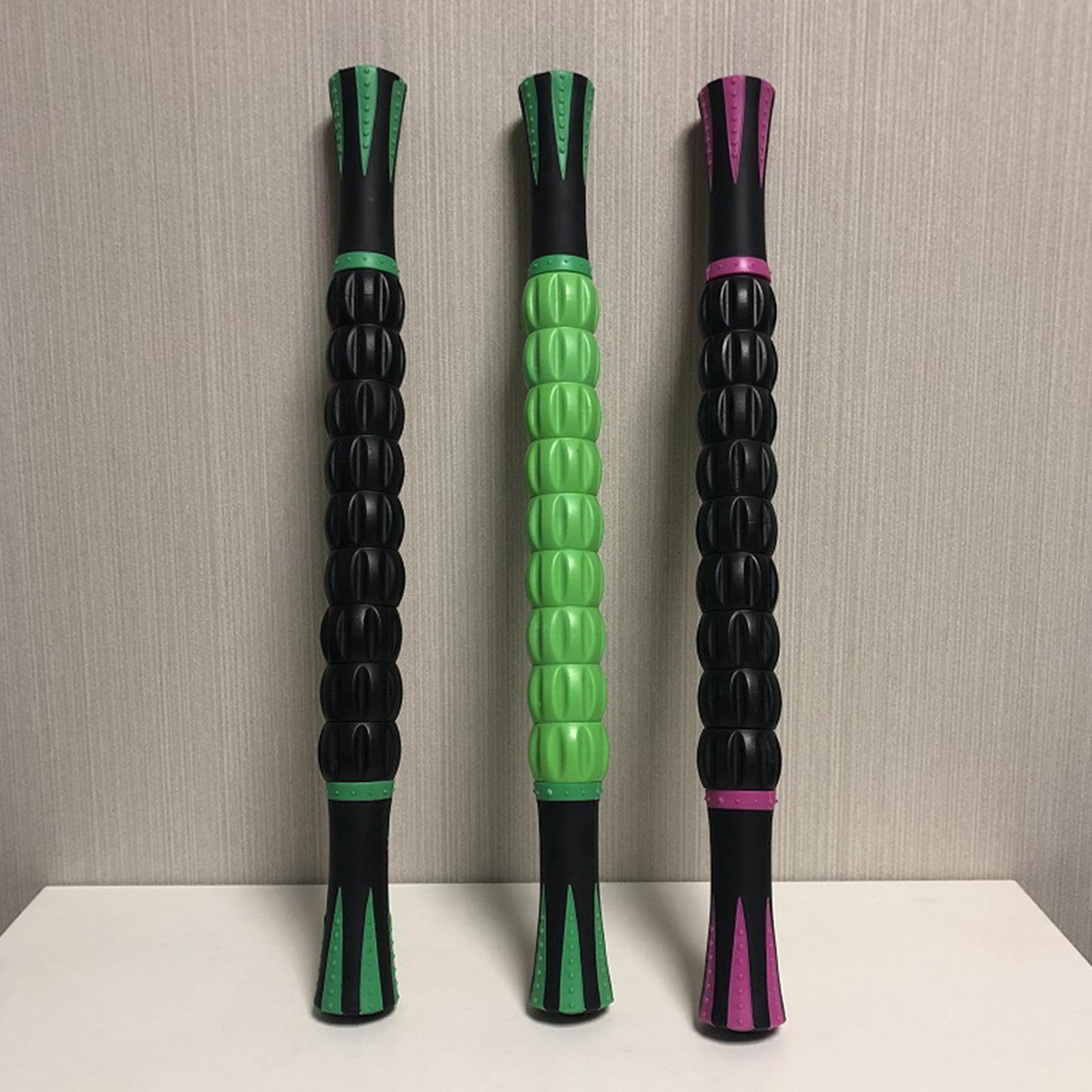 Muscle Roller Massage Stick for Athletes 17" Body Massager Black Green