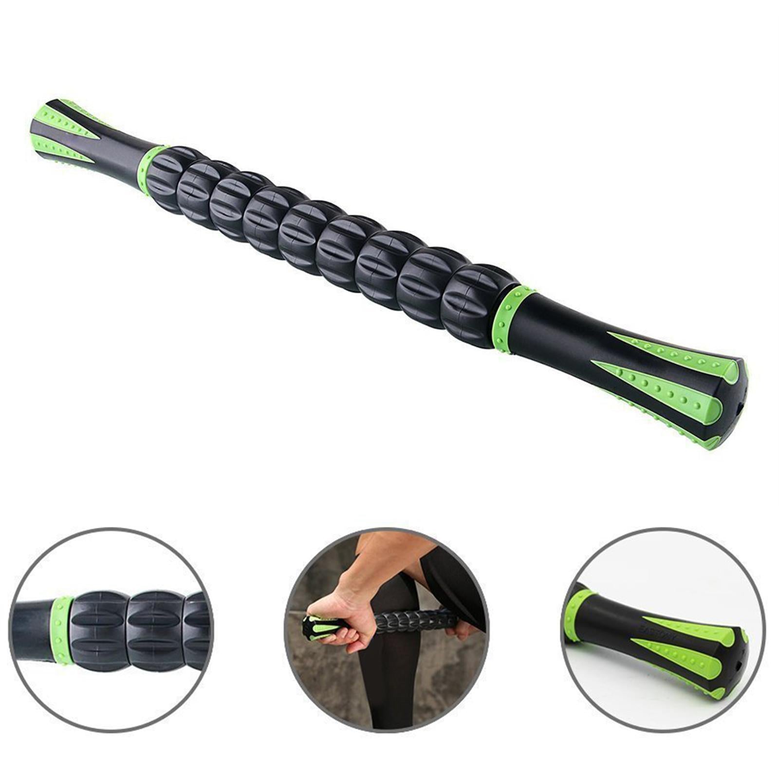 Muscle Roller Massage Stick for Athletes 17" Body Massager Black Green