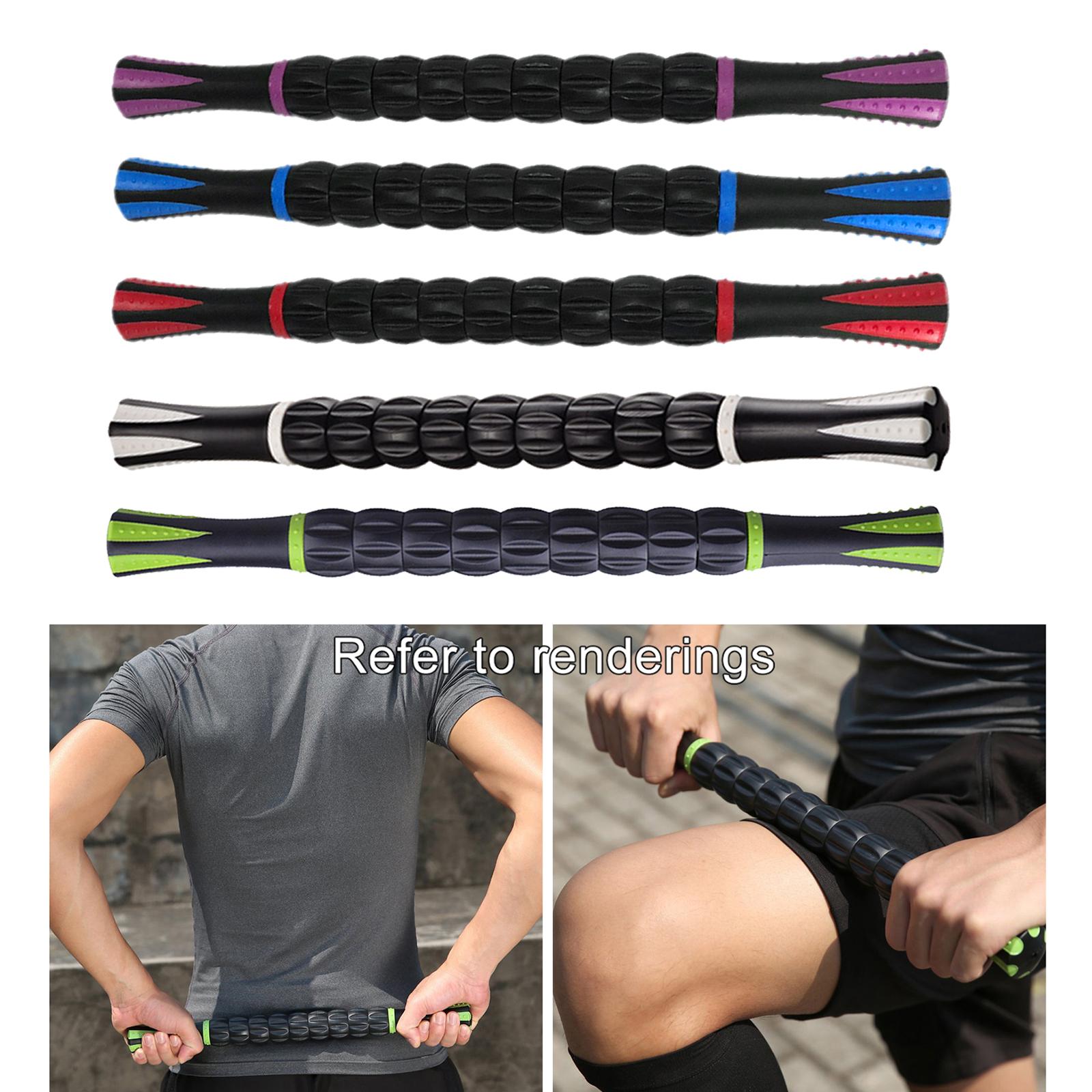 Muscle Roller Massage Stick for Athletes 17" Body Massager Black Green