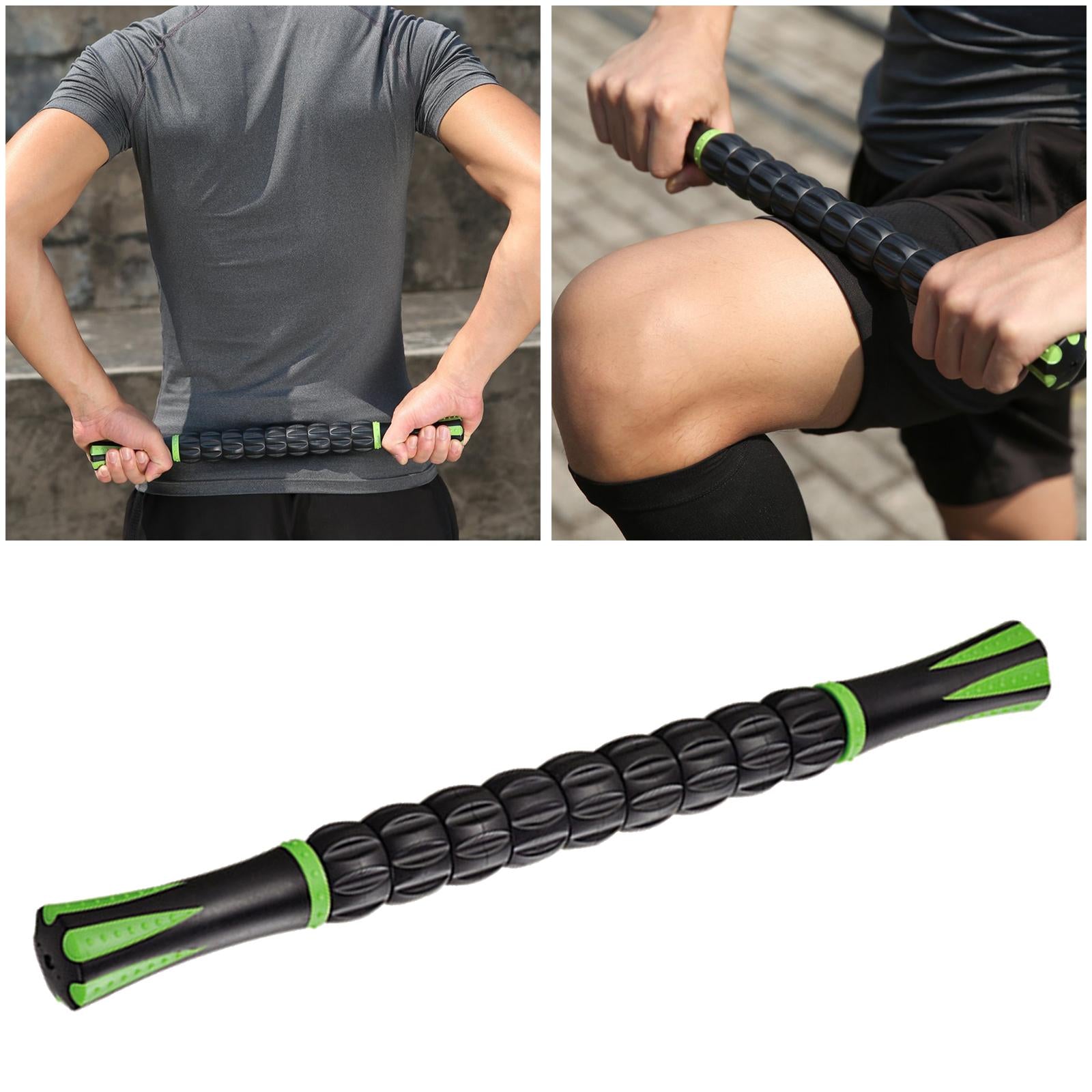 Muscle Roller Massage Stick for Athletes 17" Body Massager Black Green