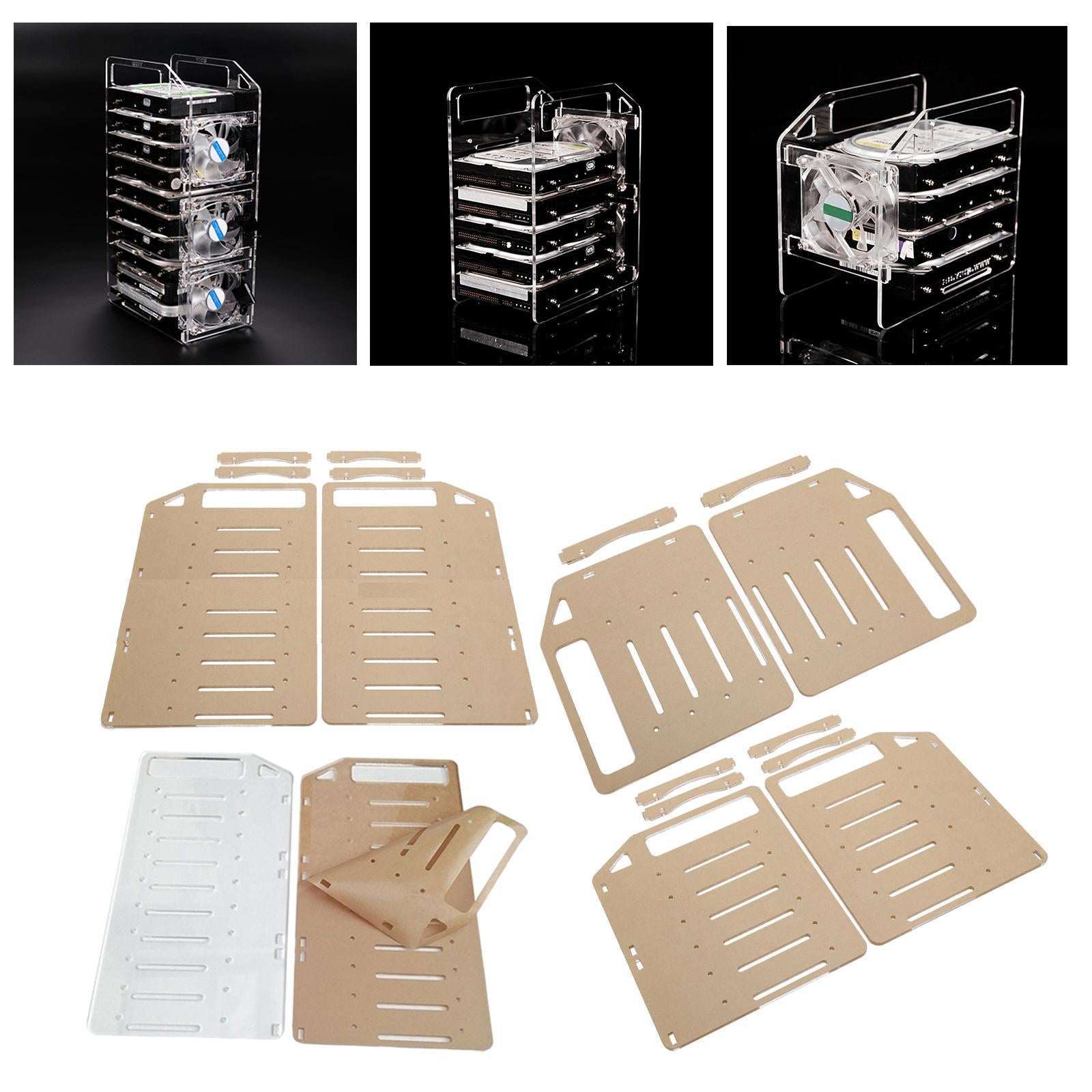 DIY 3.5inch Acrylic Hard Drive Bracket Accessories for HDD SSD 4 floor