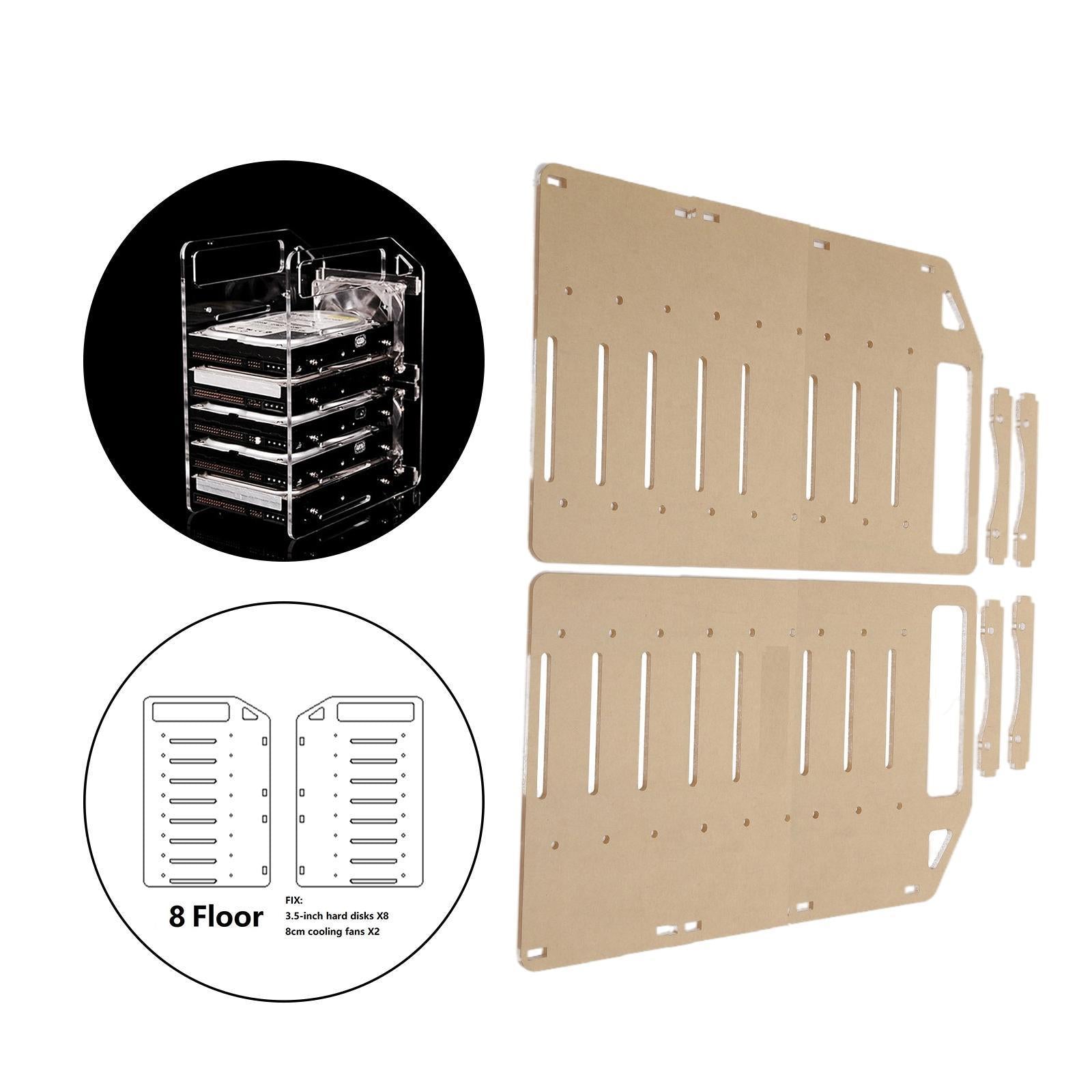 DIY 3.5inch Acrylic Hard Drive Bracket Accessories for HDD SSD 8 floor