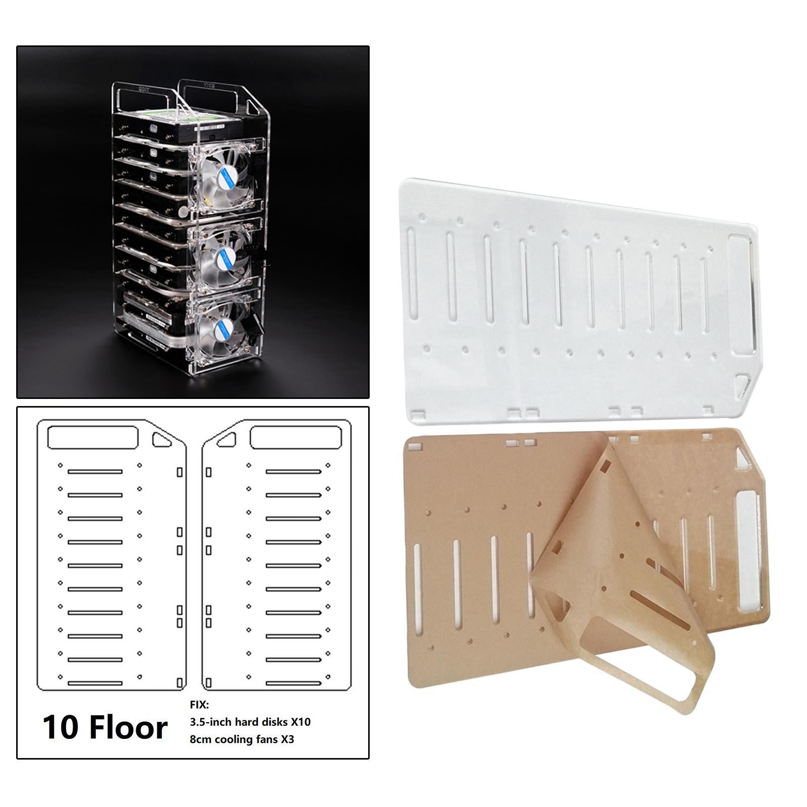 DIY 3.5inch Acrylic Hard Drive Bracket Accessories for HDD SSD 10 floor