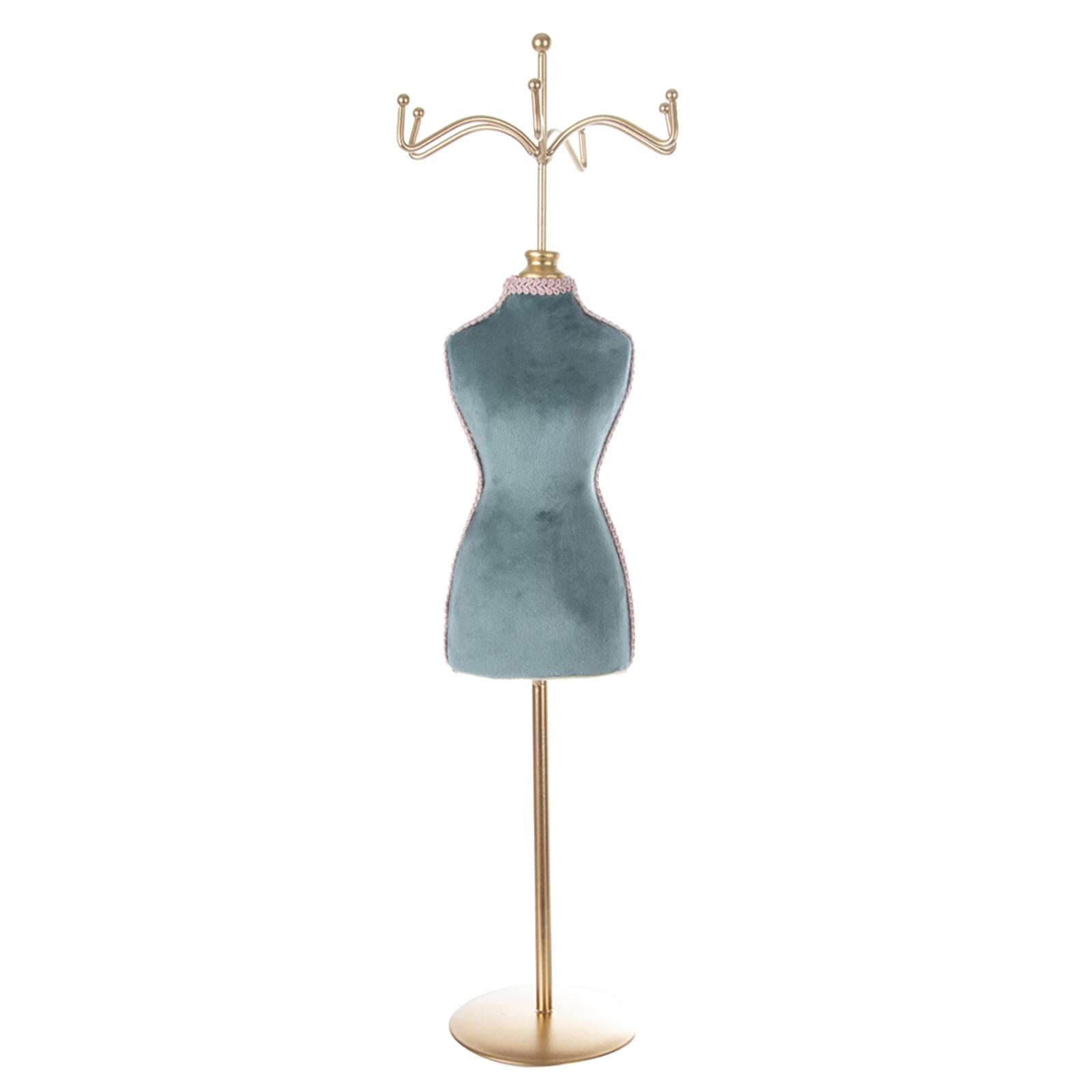 Metal Jewelry Display Stand Mannequin Decor for Necklace Earring Women Blue