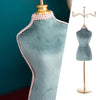 Metal Jewelry Display Stand Mannequin Decor for Necklace Earring Women Blue