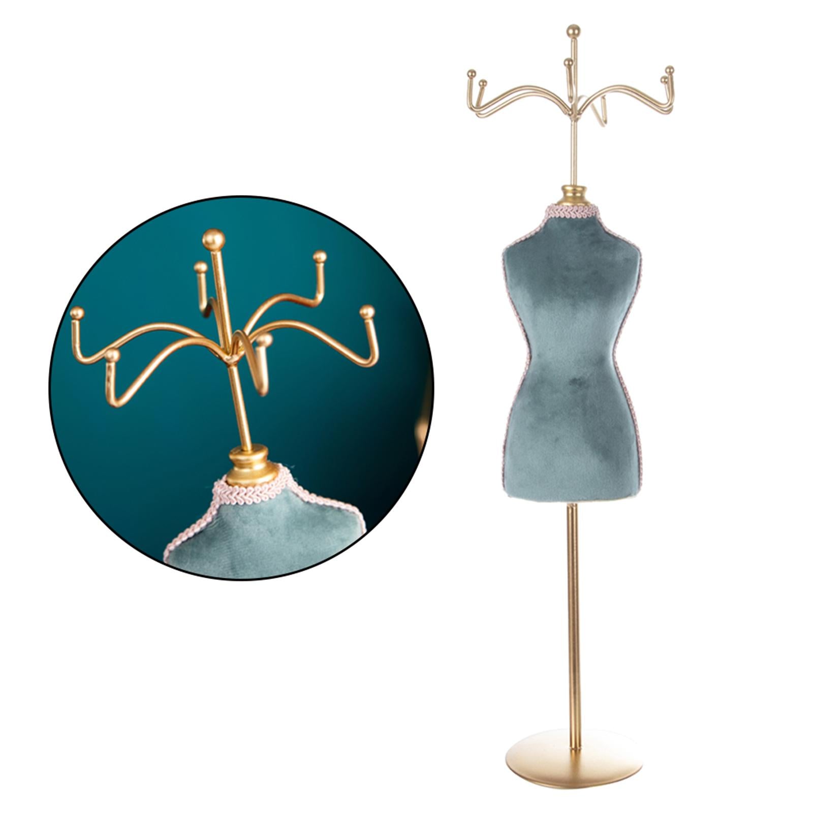 Metal Jewelry Display Stand Mannequin Decor for Necklace Earring Women Blue