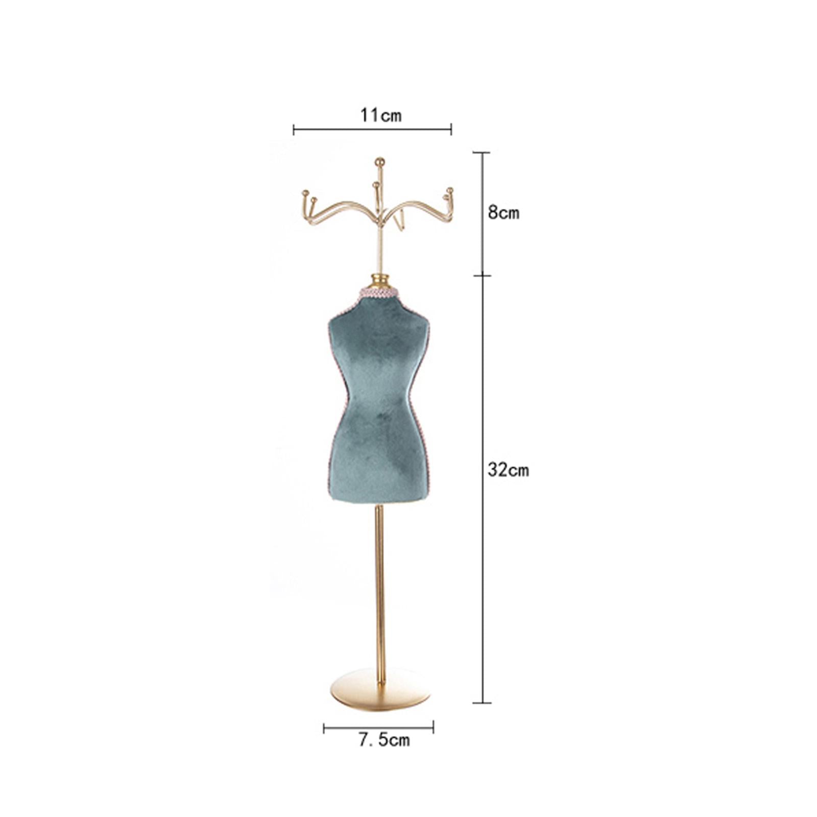 Metal Jewelry Display Stand Mannequin Decor for Necklace Earring Women Blue