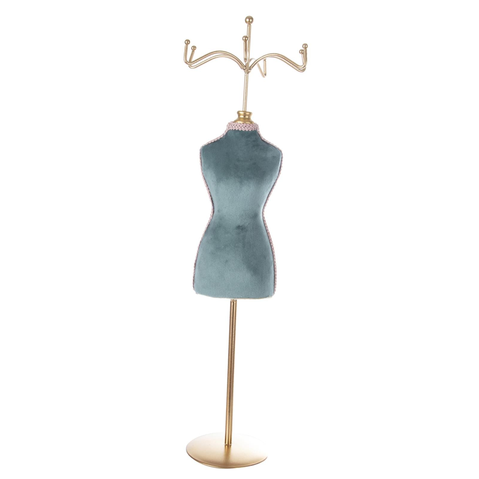 Metal Jewelry Display Stand Mannequin Decor for Necklace Earring Women Blue