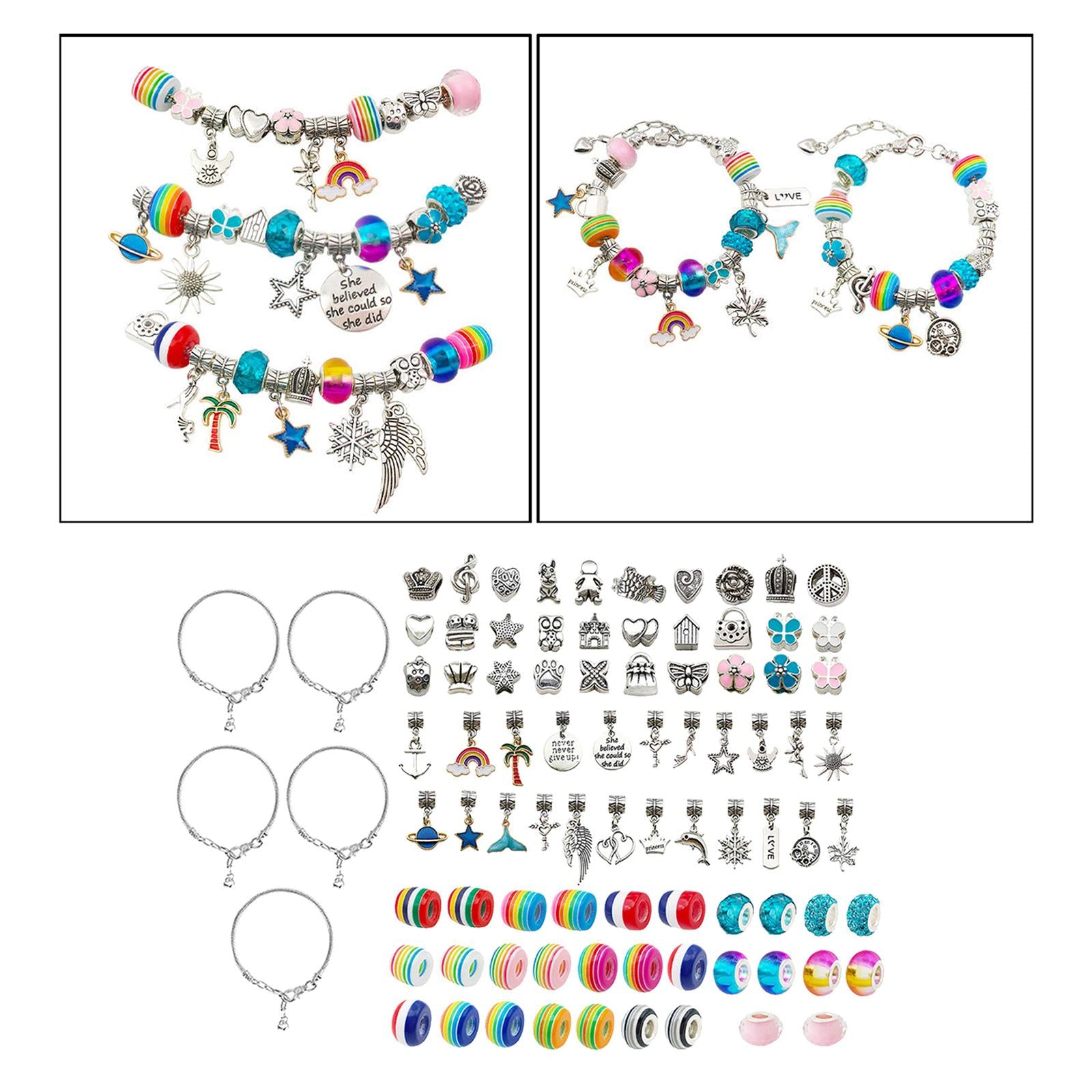 Bracelet Making Kit for Girls DIY Charm Bracelets Kit Jewelry Beads Set