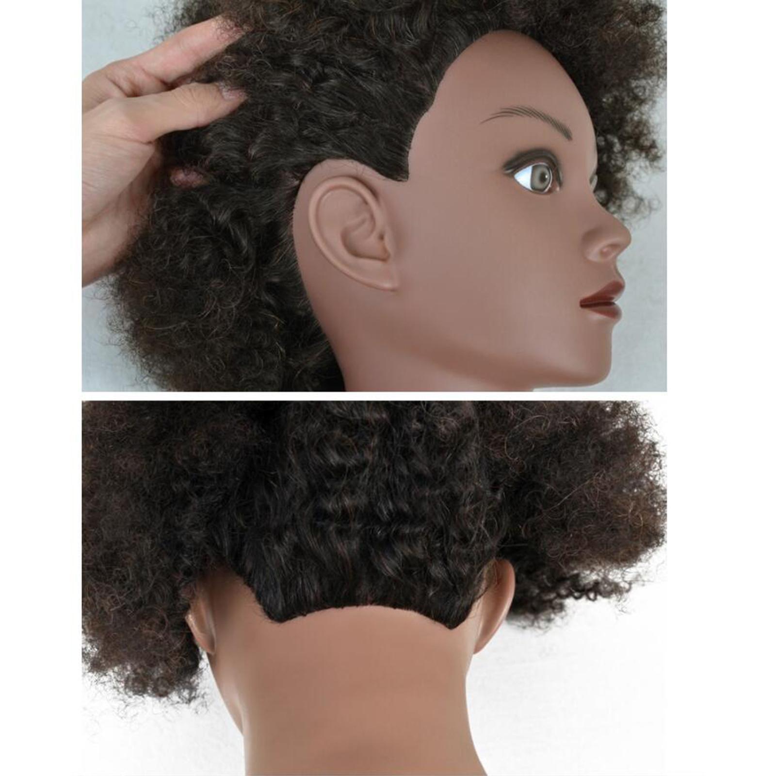 Hair Styling Practice Doll Head Training Mannequin Clamp Afro Light Black