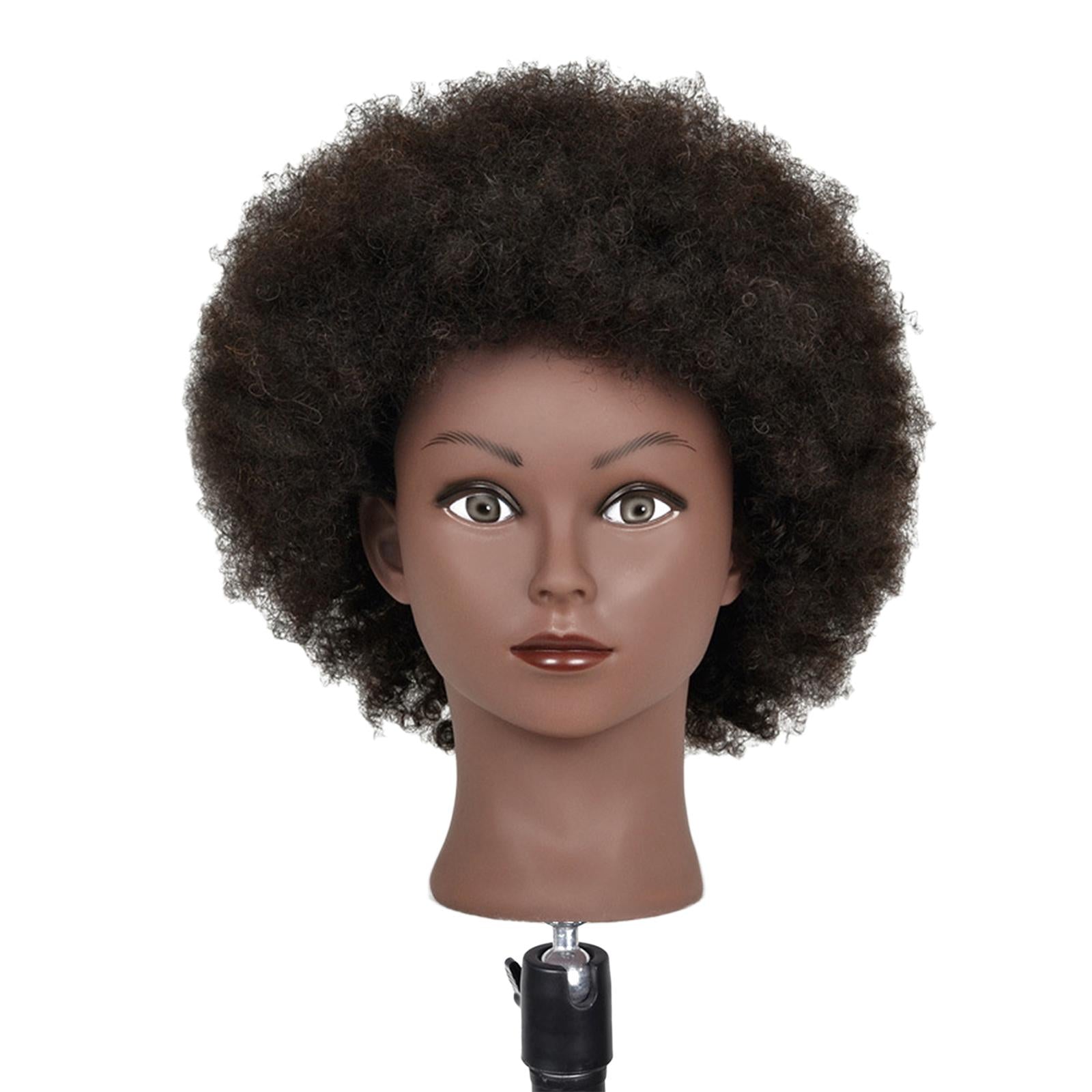 Hair Styling Practice Doll Head Training Mannequin Clamp Afro Light Black