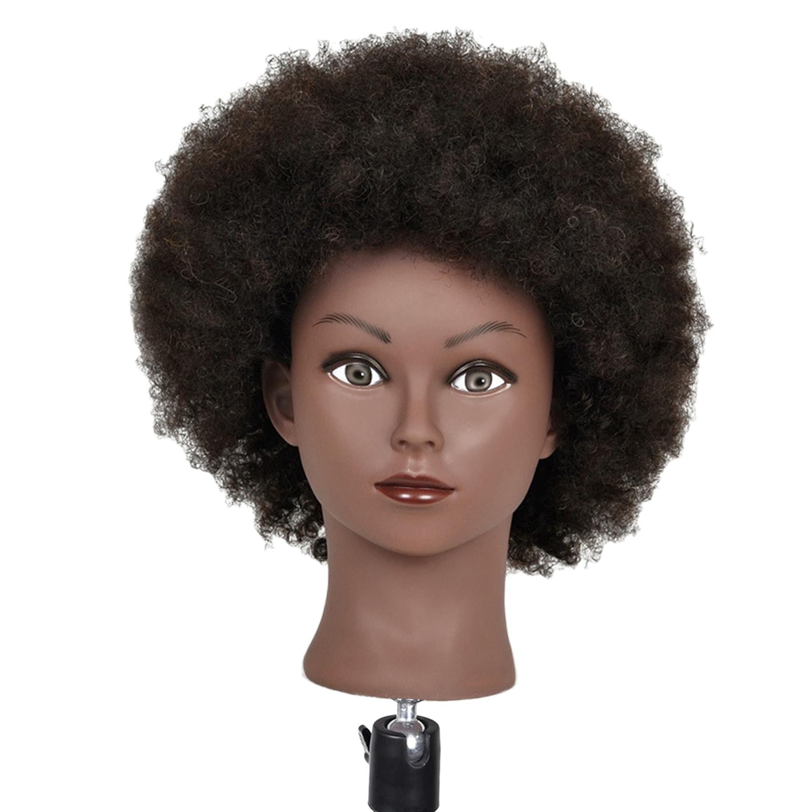 Hair Styling Practice Doll Head Training Mannequin Clamp Afro Light Black