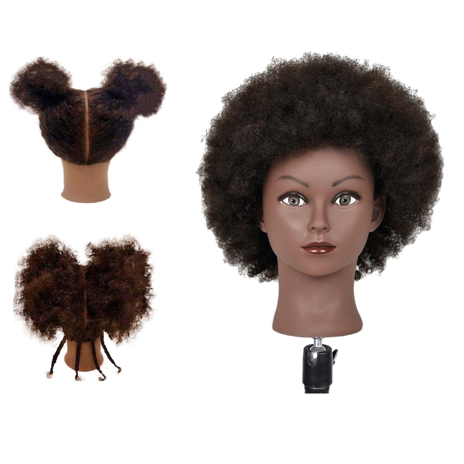 Hair Styling Practice Doll Head Training Mannequin Clamp Afro Light Black