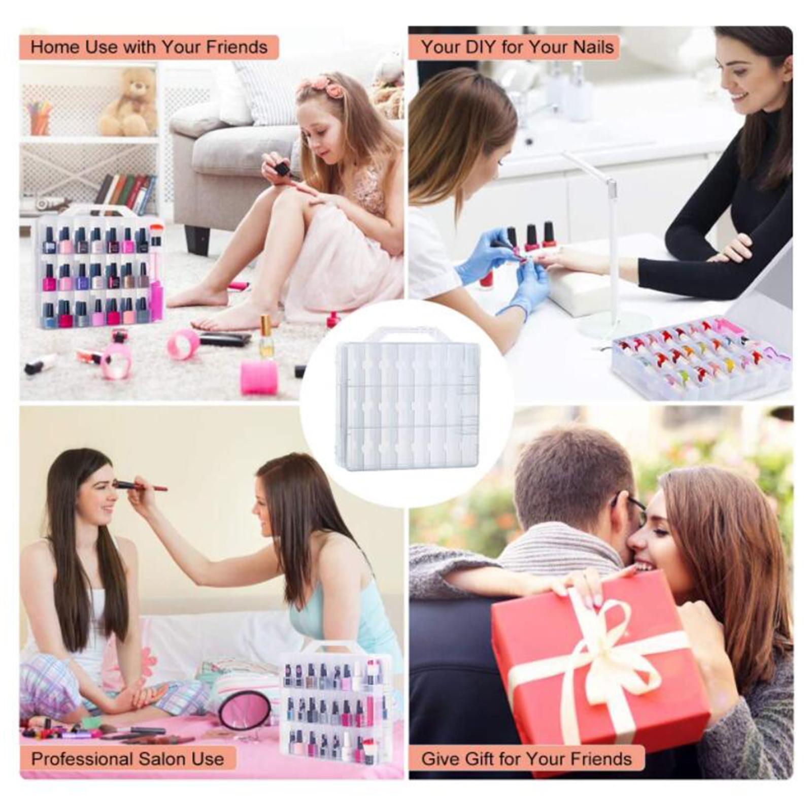 Multifunction Nail Polish Case Storage Caddy for 30 Bottles Dustproof