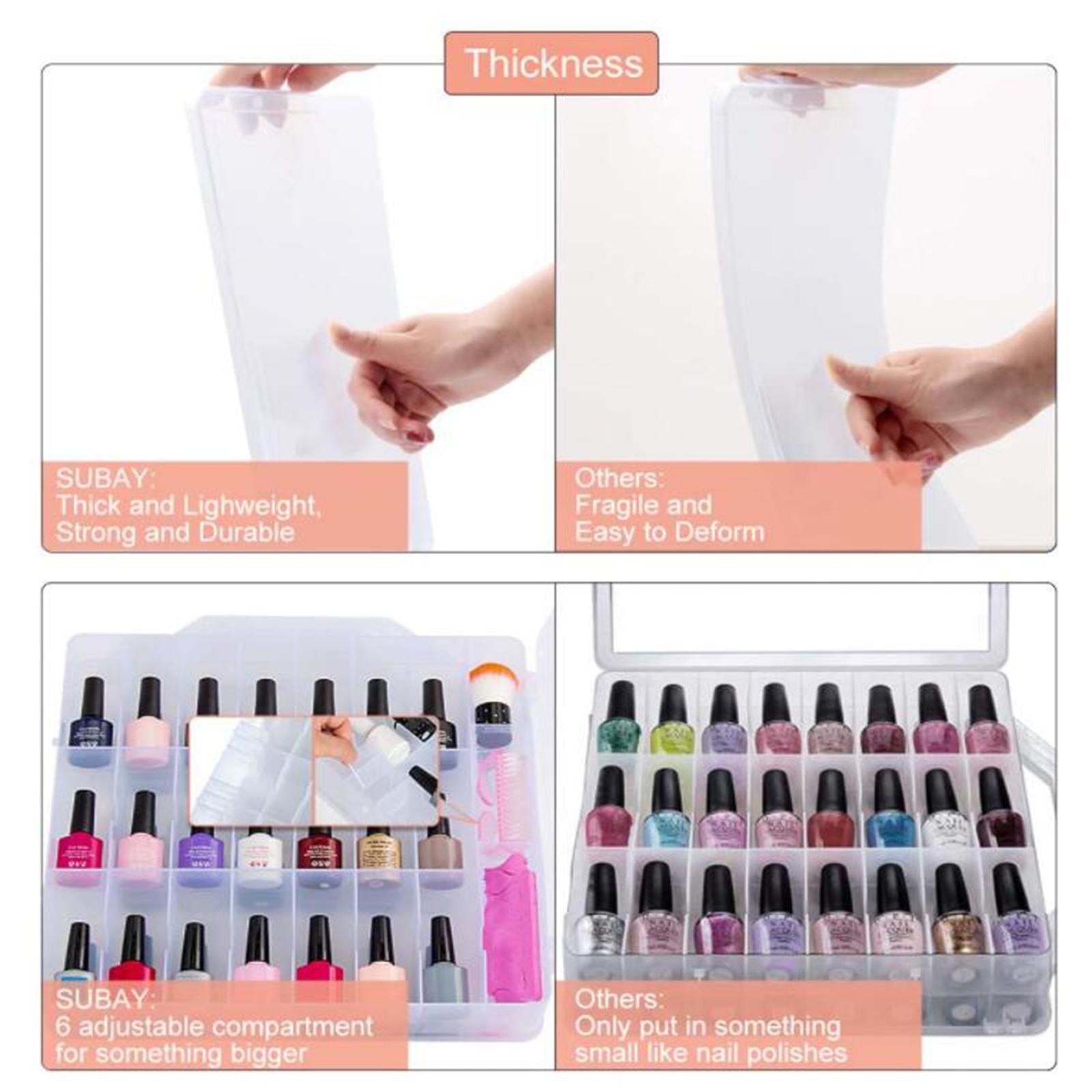 Multifunction Nail Polish Case Storage Caddy for 30 Bottles Dustproof