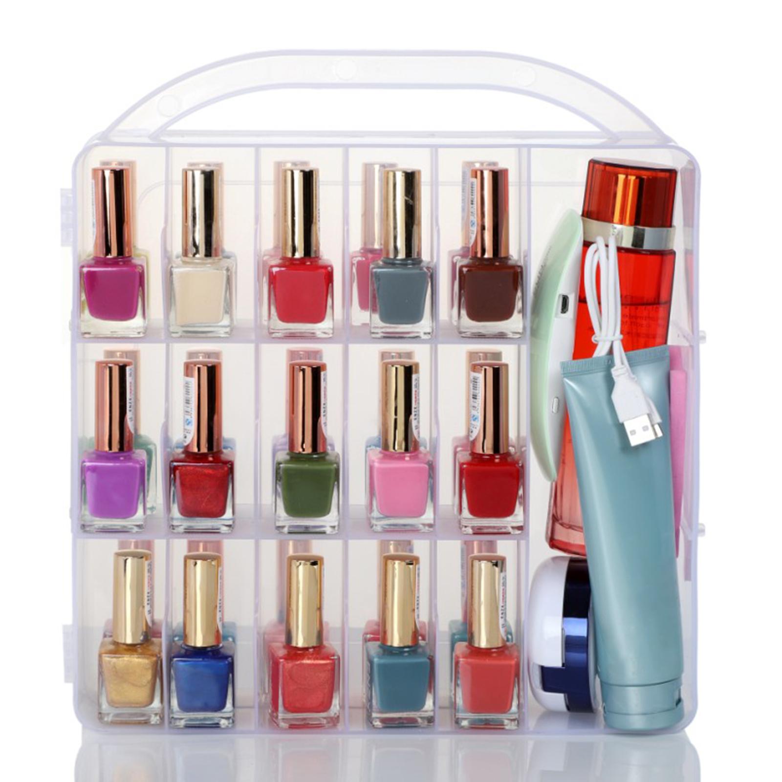 Multifunction Nail Polish Case Storage Caddy for 30 Bottles Dustproof