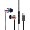 Universal Durable USB Type C Headphones Wired In-ear Earbuds Rose Gold