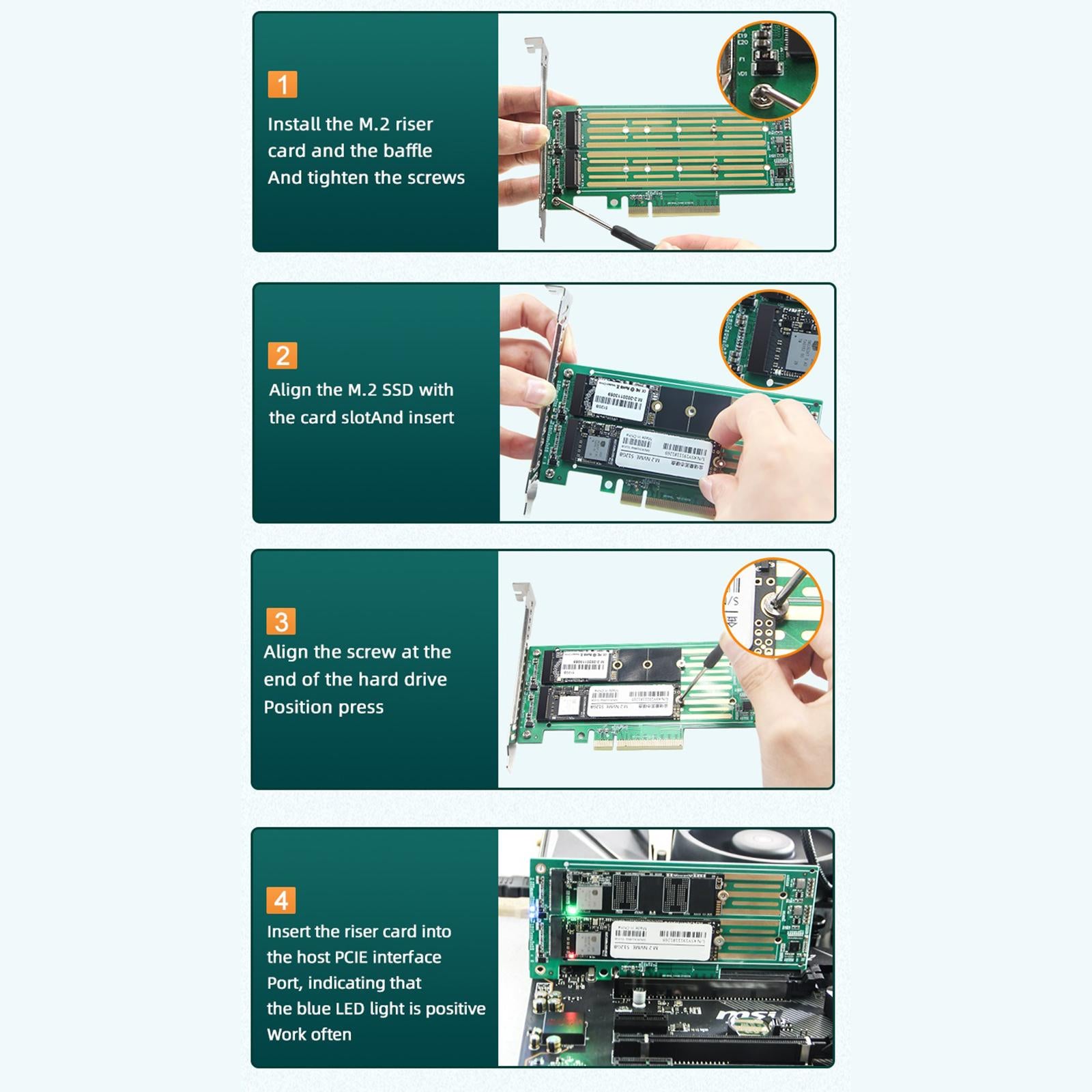 M.2 NVMe SSD NGFF to PCIE 3.0 Adapter M Key B Key mSATA Converter