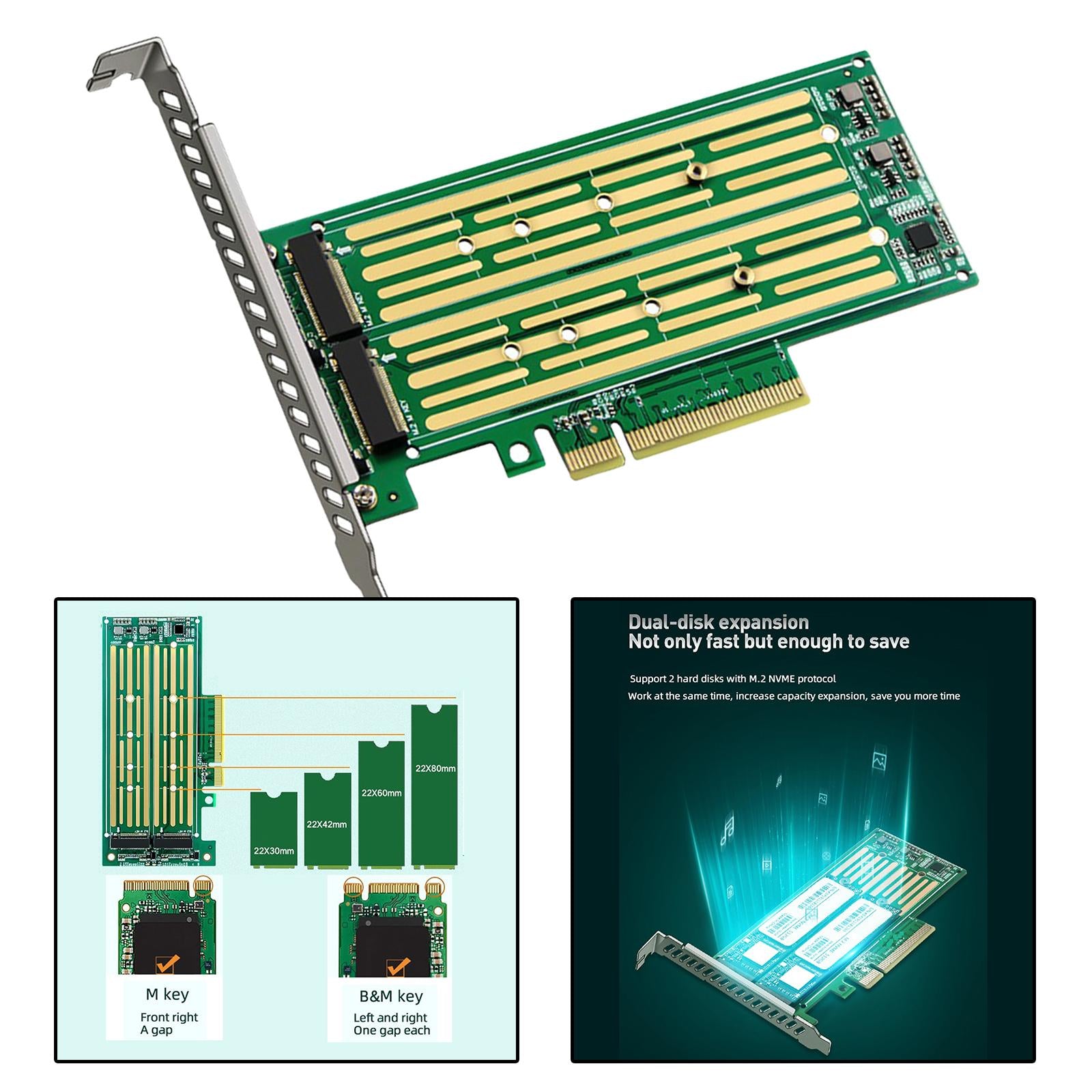 M.2 NVMe SSD NGFF to PCIE 3.0 Adapter M Key B Key mSATA Converter