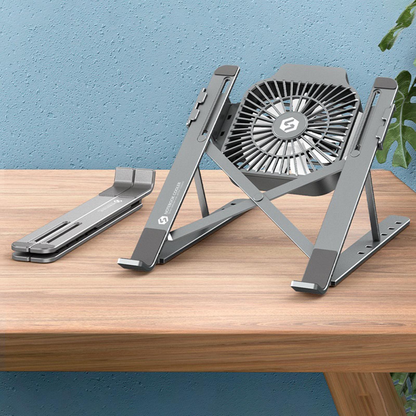 Foldable Laptop Stand Notebook Riser Desk Computer Stand Gray Gray Fan