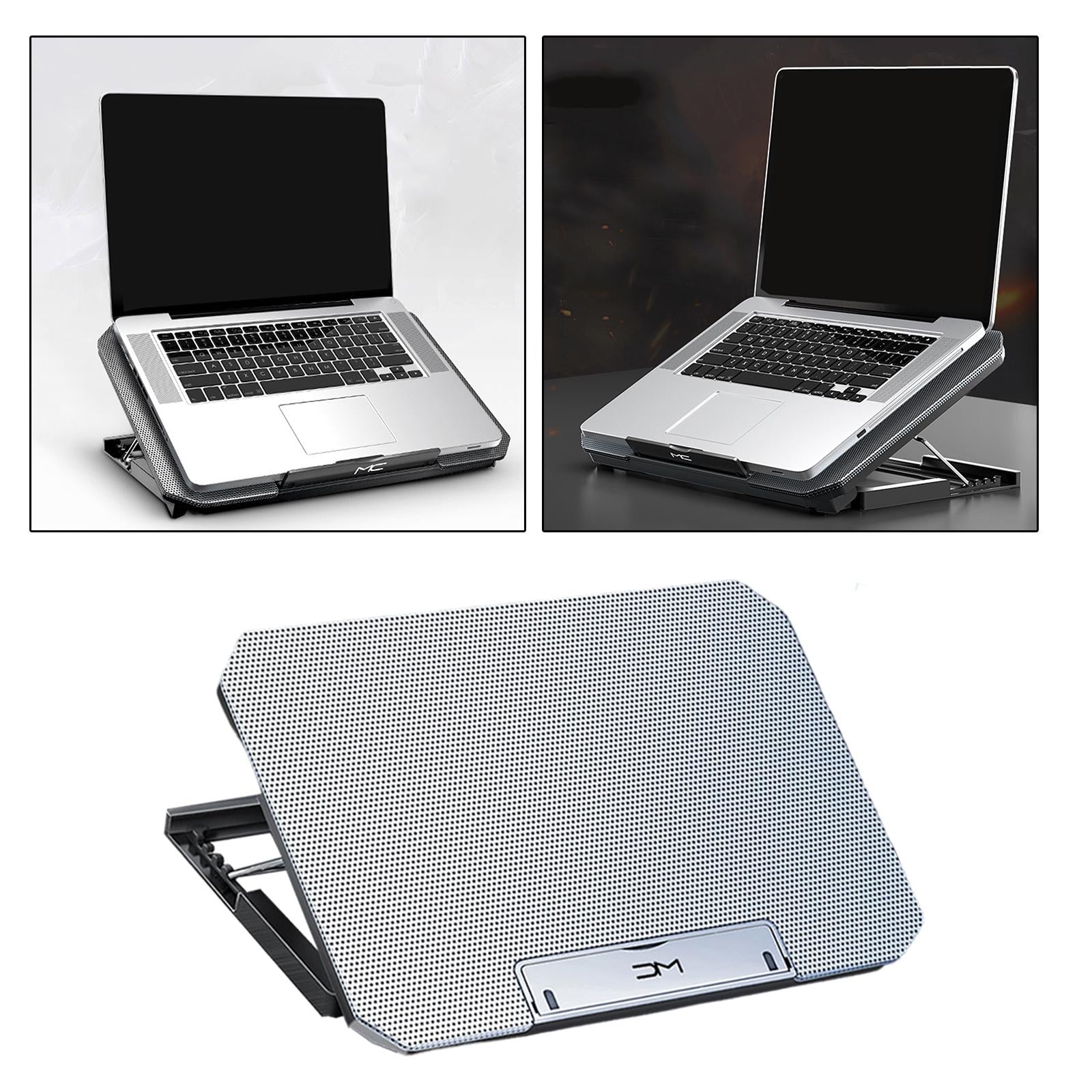 Laptop Cooler Cooling Pad 4 Adjustable Stand Radiator for Laptop PC Silver