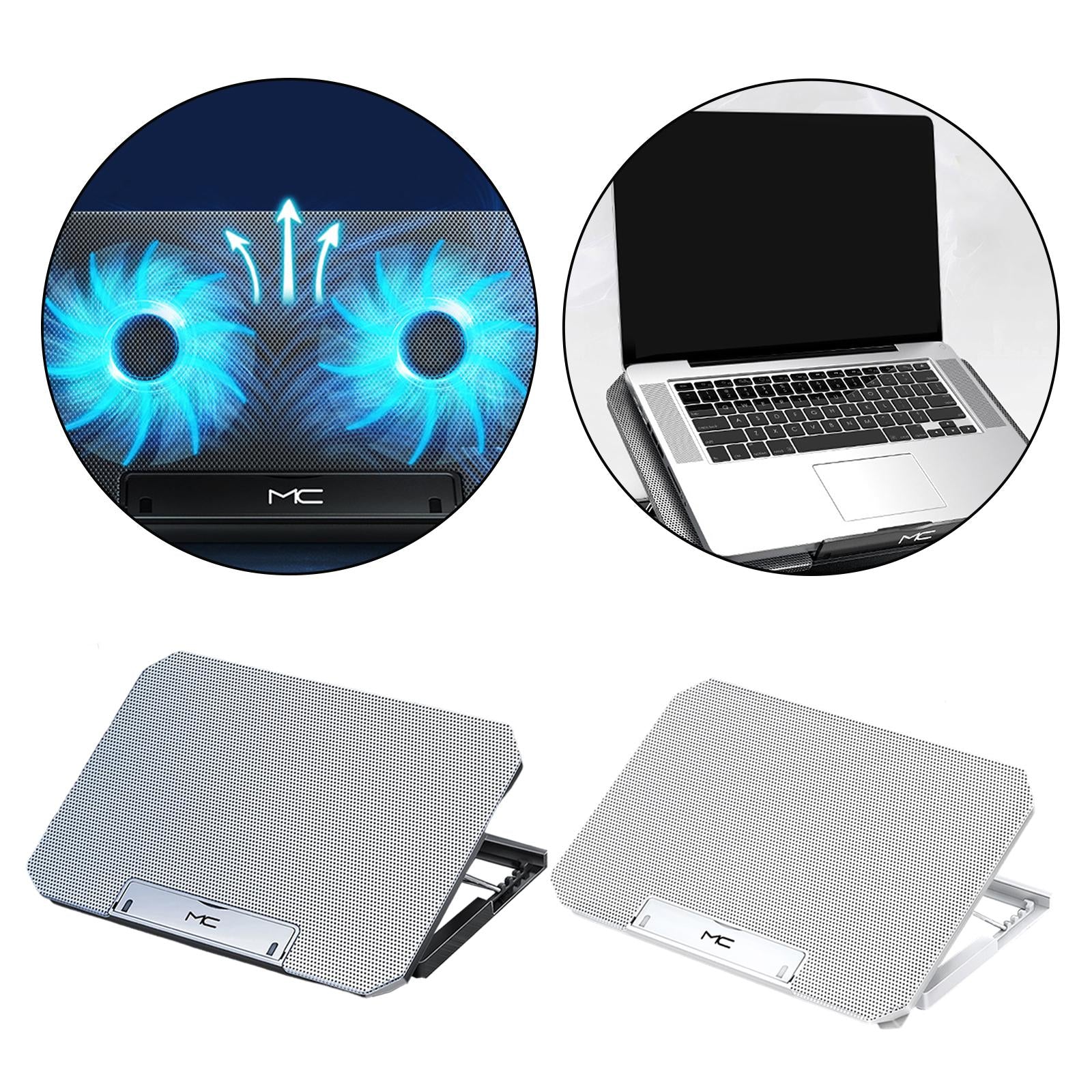 Laptop Cooler Cooling Pad 4 Adjustable Stand Radiator for Laptop PC Silver