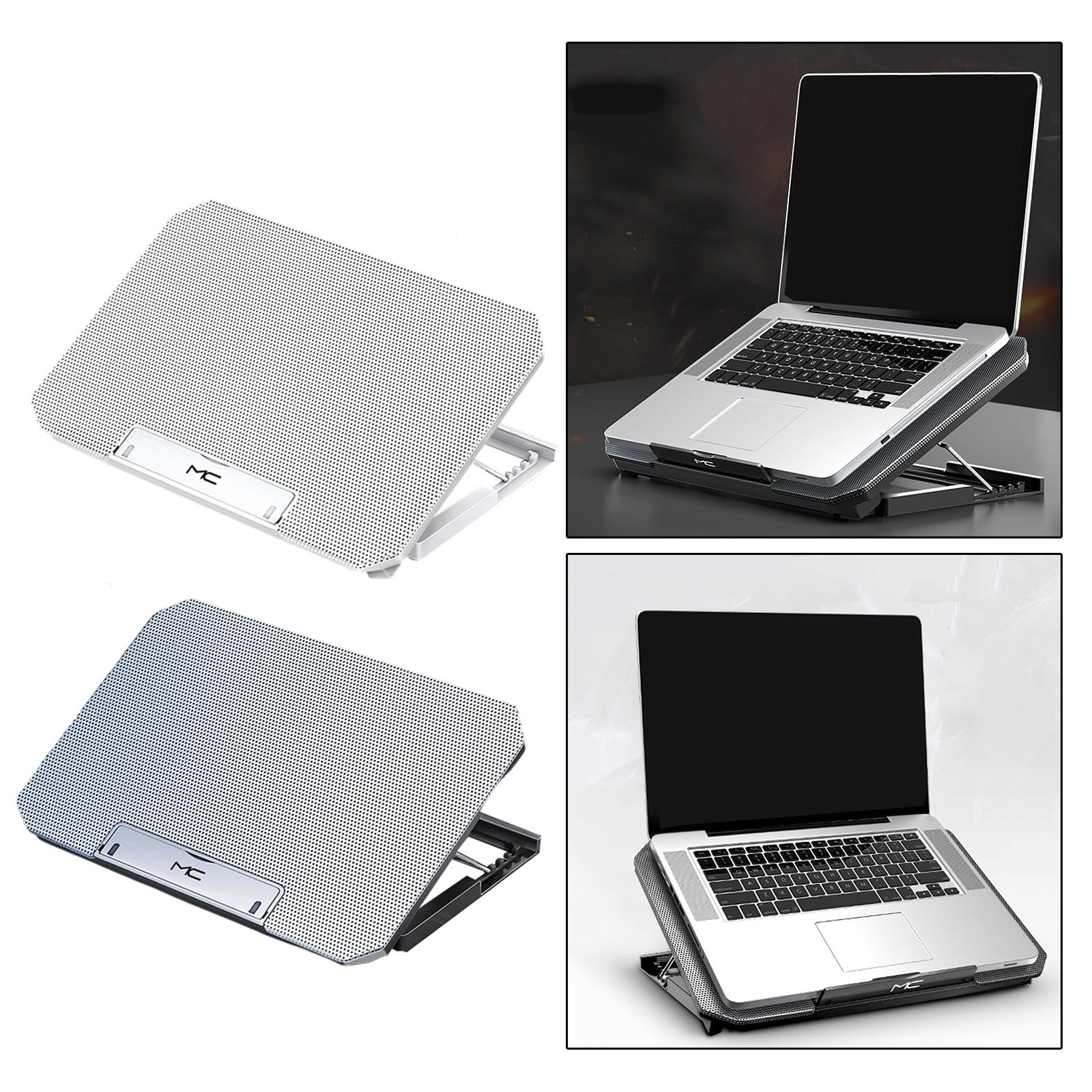 Laptop Cooler Cooling Pad 4 Adjustable Stand Radiator for Laptop PC Silver