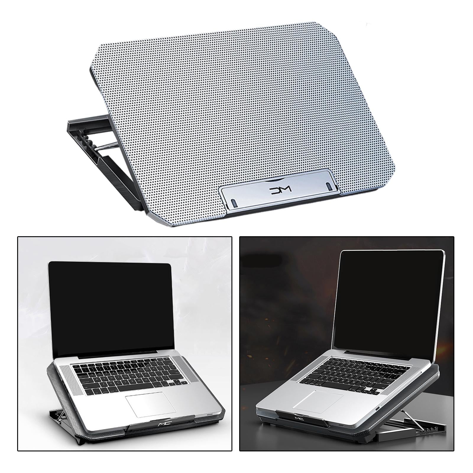 Laptop Cooler Cooling Pad 4 Adjustable Stand Radiator for Laptop PC Silver