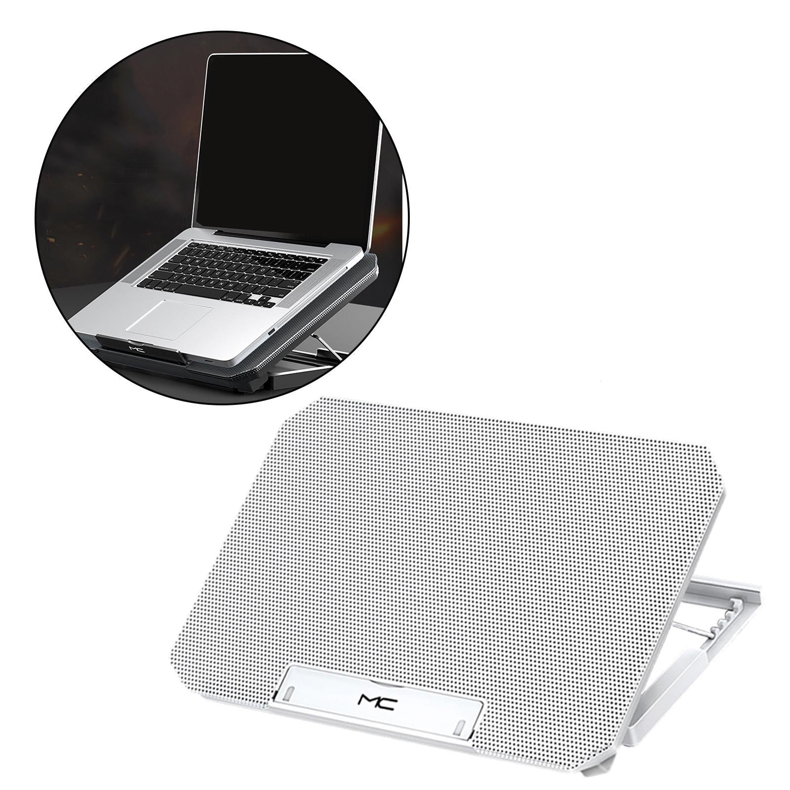 Laptop Cooler Cooling Pad 4 Adjustable Stand Radiator for Laptop PC White