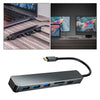 Aluminum 7 in 1 USB 3.0 C to HDMI 4K Hub Multiport Adapter Dongle