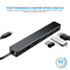 Aluminum 7 in 1 USB 3.0 C to HDMI 4K Hub Multiport Adapter Dongle