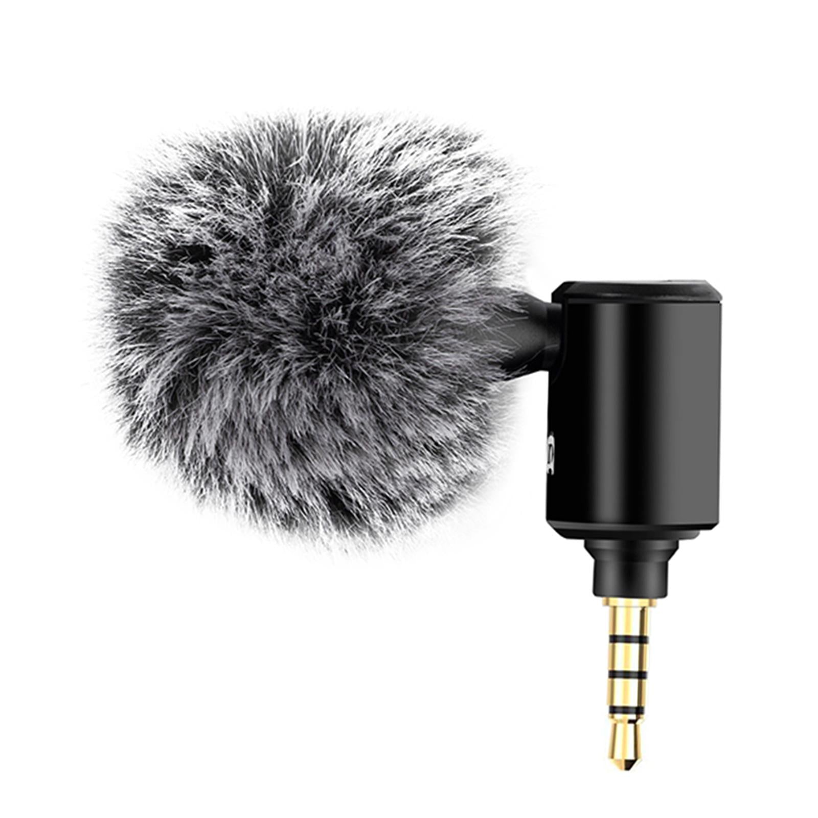 Condenser Microphone Phone Mic Plug and Play for iPhone Black 3.5mm