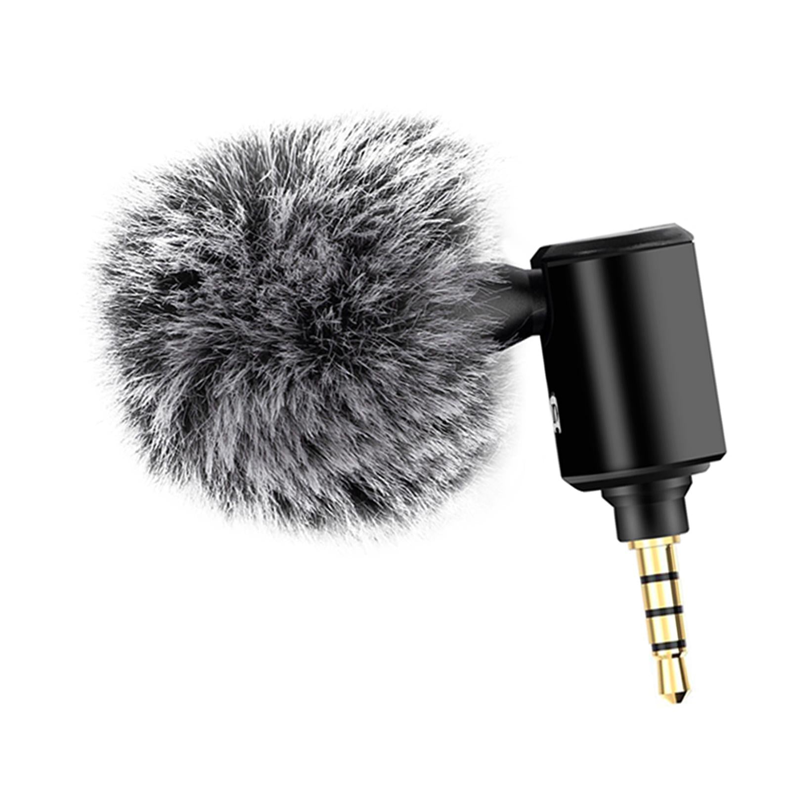 Condenser Microphone Phone Mic Plug and Play for iPhone Black 3.5mm