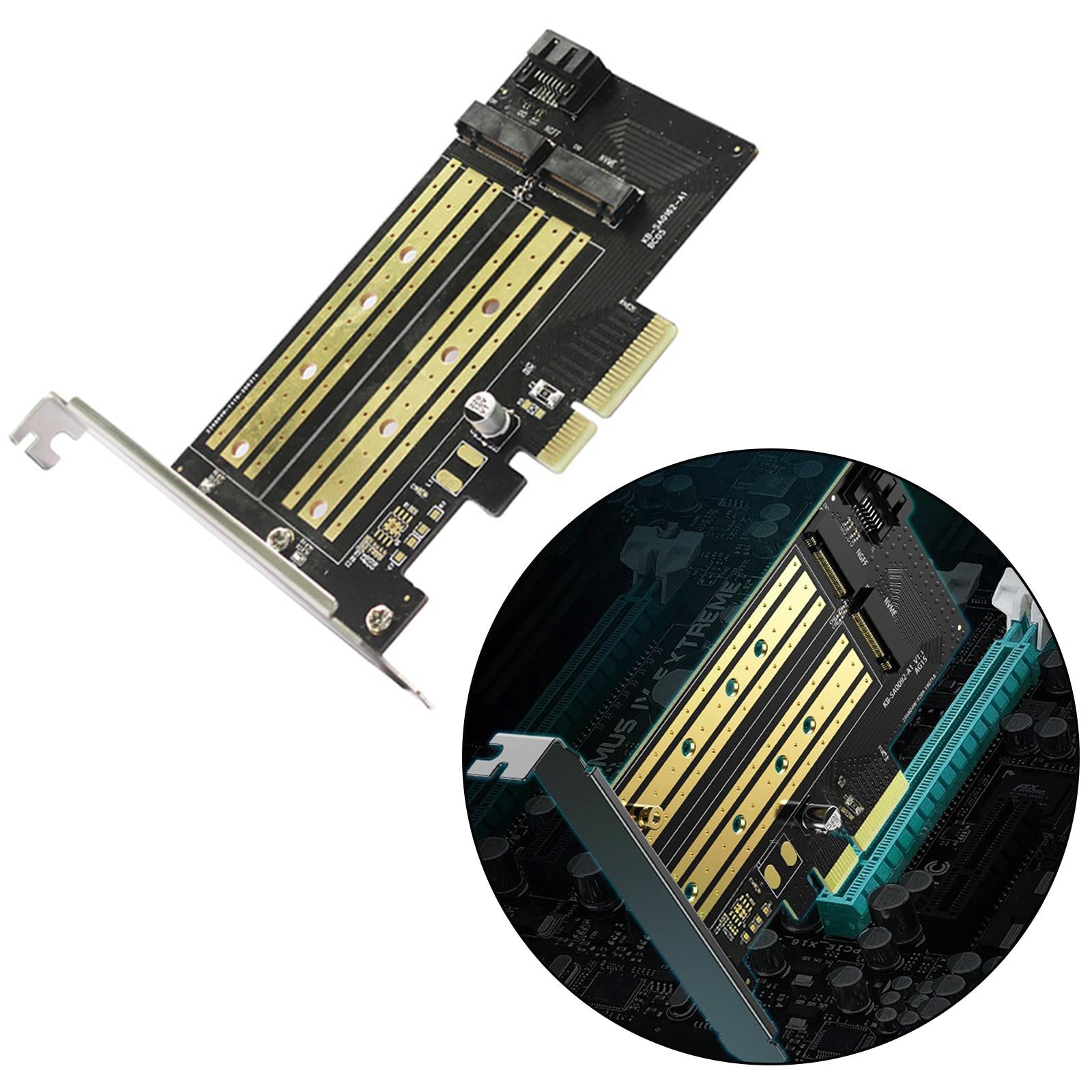 Durable PCIE to M2/M.2 Adapter for NVMe or SATA SSD Desktop PCI Express Slot